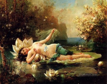 フラワーズ Painting - 水の牧歌 2 ハンス・ザツカの古典的な花